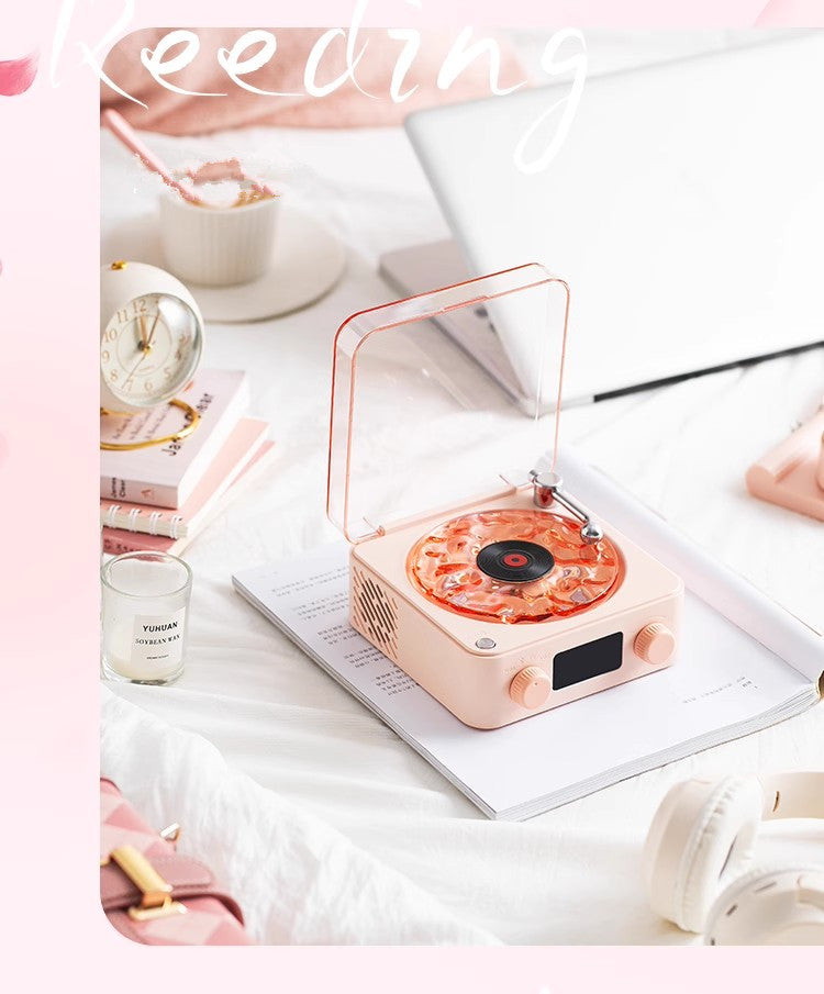Waves Vinyl Player Portable Speaker with White Noise Dynamic RGB Light Retro Vintage Sleep Aid Turntable Speaker Home Theater Waves Vinyl Player Portable Speaker with White Noise Dynamic RGB Light Retro Vintage Sleep Aid Turntable Speaker Home Theater